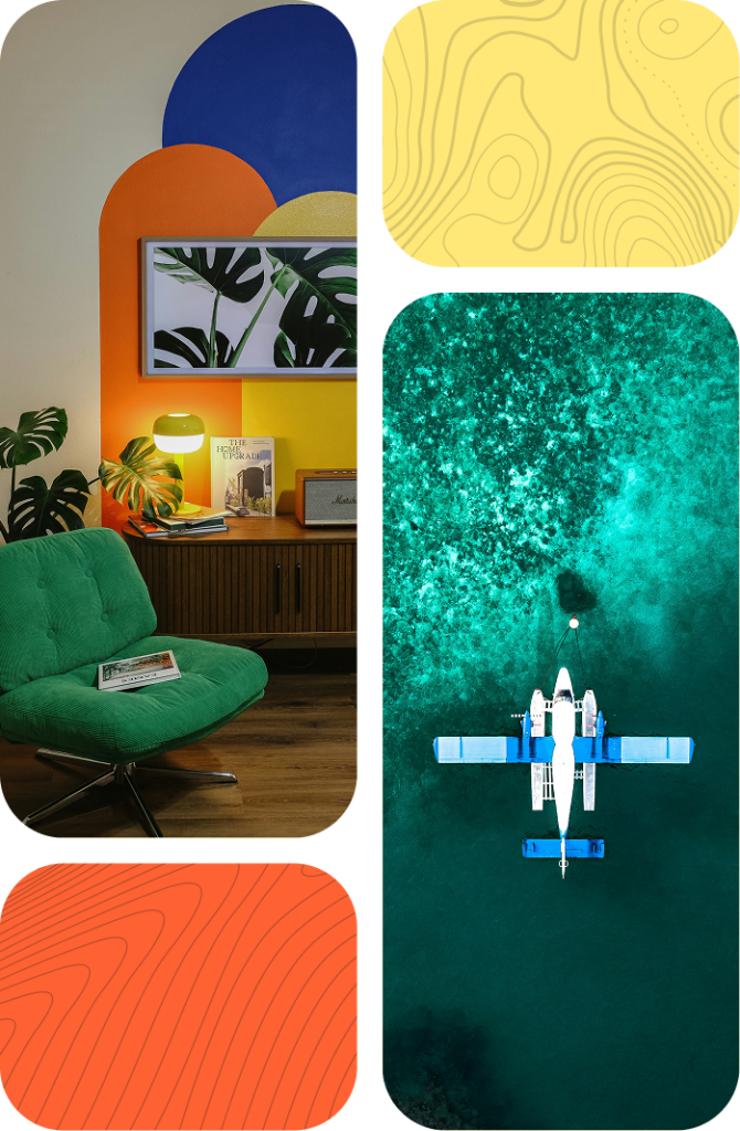 Pepperplane workspace and aerial ocean scene representing creativity, collaboration and strategic partnership