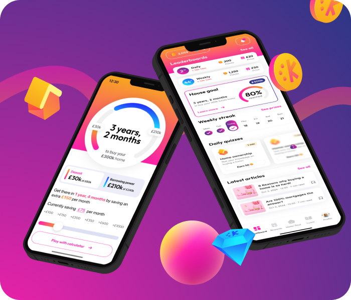 Klink gamified home savings app interface