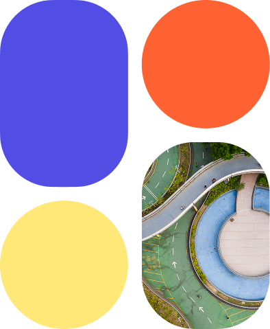 Aerial curved roadway representing UX direction for creative agencies