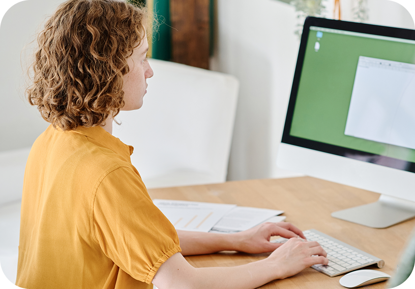 Designer working on a digital interface for a creative agency project