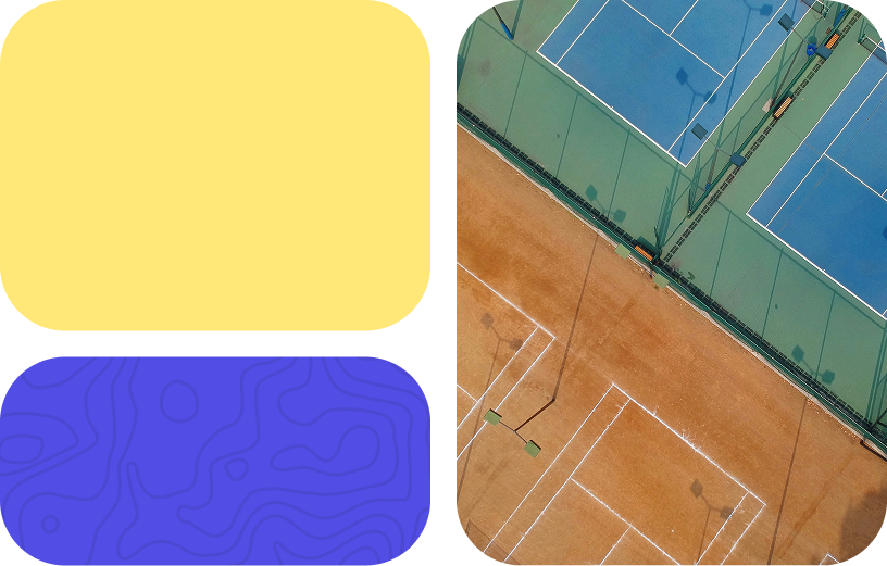 Aerial tennis courts representing measurement, testing and UX optimization